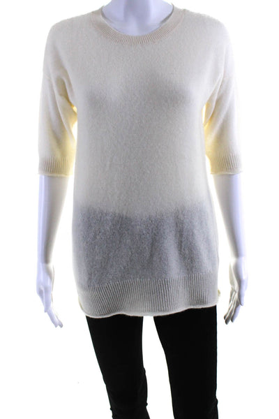 Black Saks Fifth Avenue Women's Cashmere Short Sleeve Sweater Beige Size XS