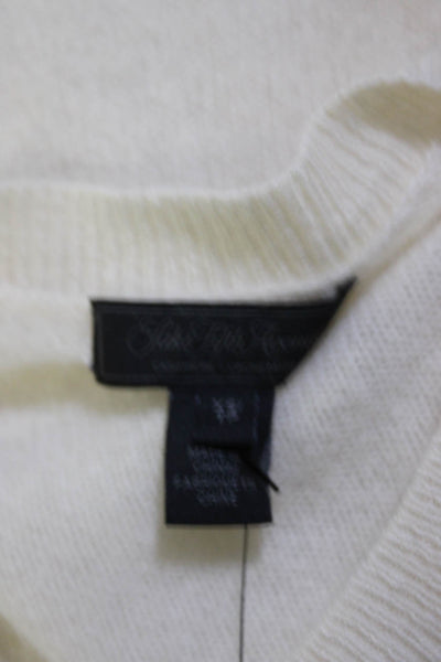 Black Saks Fifth Avenue Women's Cashmere Short Sleeve Sweater Beige Size XS