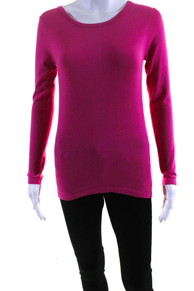 525 America Women's Long Sleeve Back Zip T-shirt Pink Size XS