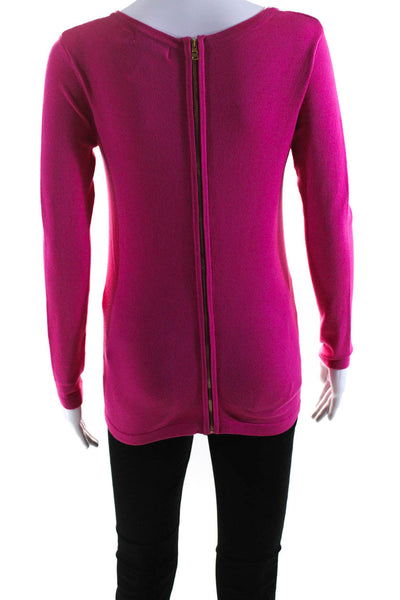 525 America Women's Long Sleeve Back Zip T-shirt Pink Size XS