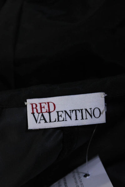 RED Valentino Women's Mesh Combo Full Zip Hooded Mid-Length Jacket Black Size 38