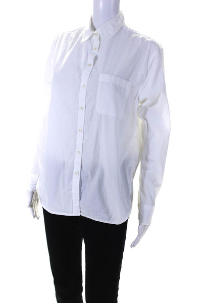 Unsubscribed Womens Oversize Button Up Long Sleeve Shirt Blouse White Size XXS