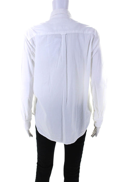 Unsubscribed Womens Oversize Button Up Long Sleeve Shirt Blouse White Size XXS