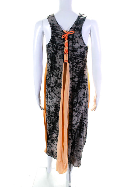 Jonathan Simkhai Womens Silk Tie-Dye Print Draped Tank Dress Multicolor Size XS
