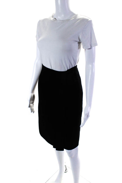 Weill Womens Back Zip Layered Front Lined Knee Length A-Line Skirt Black Size M