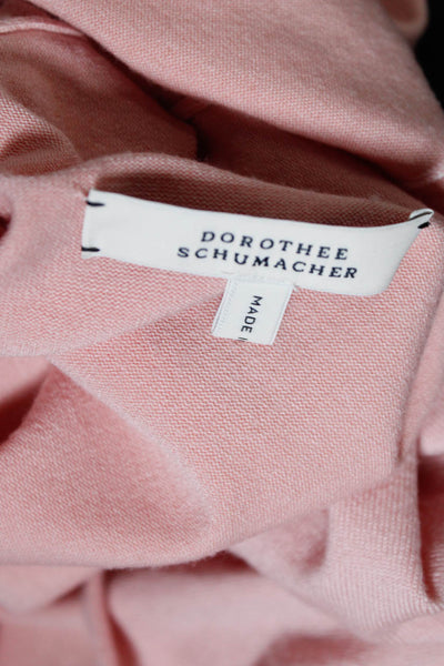 Dorothee Schumacher Womens Wool Knit Turtleneck Top Cardigan Twinset Pink Size 3