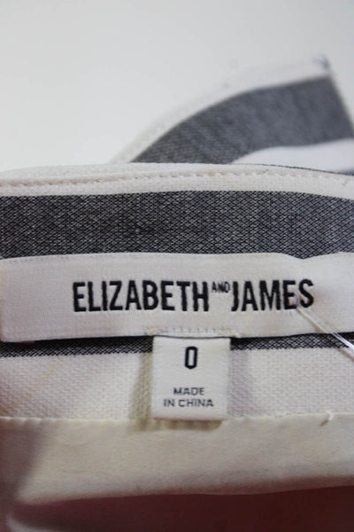 Elizabeth and James Womens Zip Closure A-Line Midi Work Wear Skirt Stripe Size 0