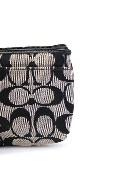 Coach Womens Monogram Print Zipped Buckled Strap Shoulder Mini Handbag Gray