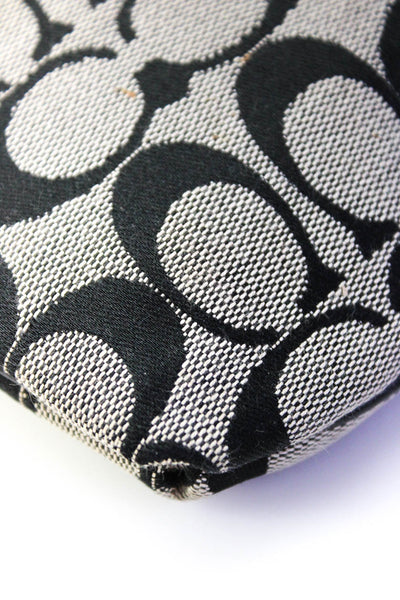 Coach Womens Monogram Print Zipped Buckled Strap Shoulder Mini Handbag Gray