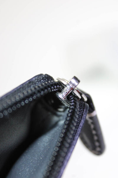 Coach Womens Monogram Print Textured Zipped Clutch Handbag Black