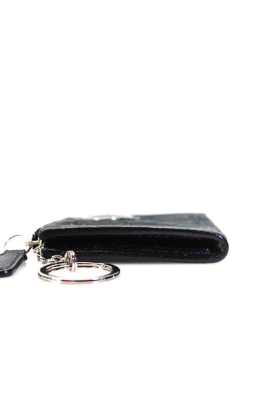 Coach Womens Medallion Monogram Print Zipped Keychain Coin Wallet Black