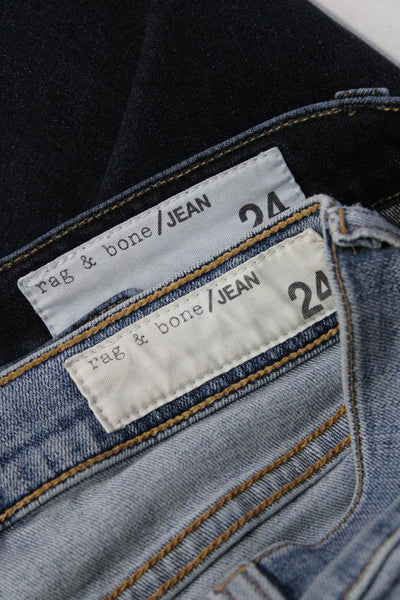 Rag & Bone Jean Womens Cotton Denim Distressed Capri Jeans Blue Size 24 Lot 2