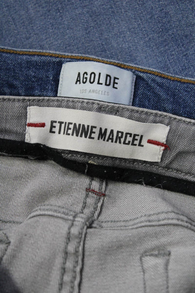 Agolde Etienne Marcel Womens Cotton Skinny Leg Jeans Blue Gray Size 23 24 Lot 2