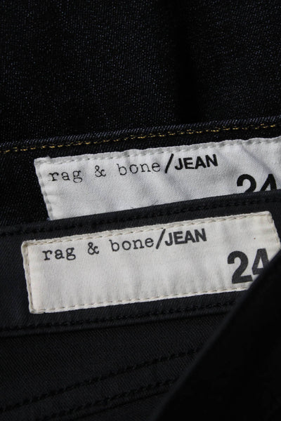 Rag & Bone Jean Womens Cotton Denim Skinny Legging Jeans Black Size 24 Lot 2