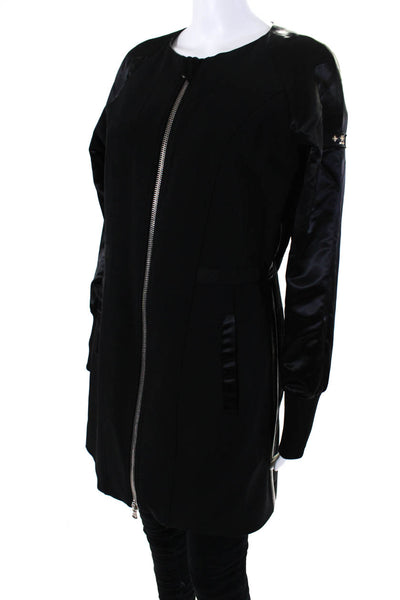 Tatras Womens Double Zip Long Sleeve Mid Length Bomber Style Jacket Black Size L