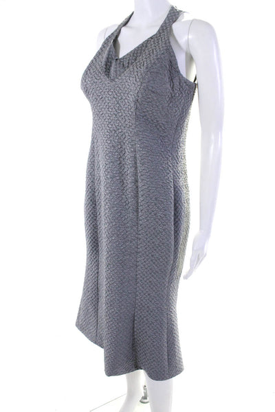 Jesus & Antonio Estrada Women's Halter Neck Textured Sheath Dress Gray Size L