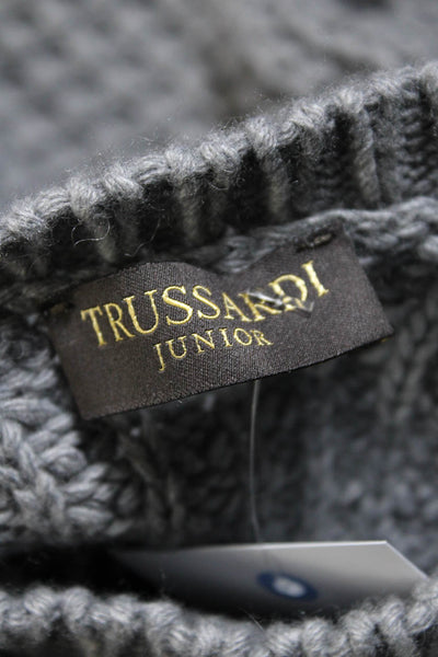 Trussardi Women's Crewneck Long Sleeves Pullover Sweater Gray Size 10