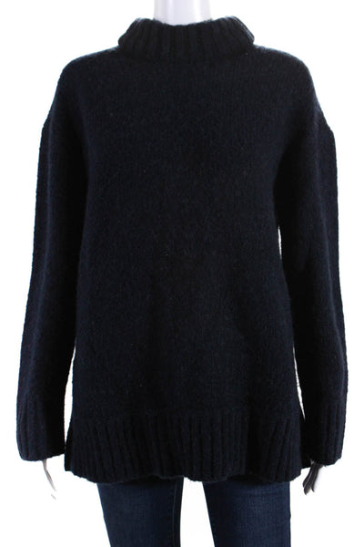 Everlane Women's Wool Long Sleeve Turtleneck Pullover Sweater Navy Size M