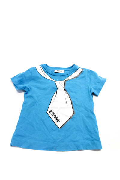 Moschino Girls Crewneck Short Sleeves Basic T-Shirt Blue Size 4