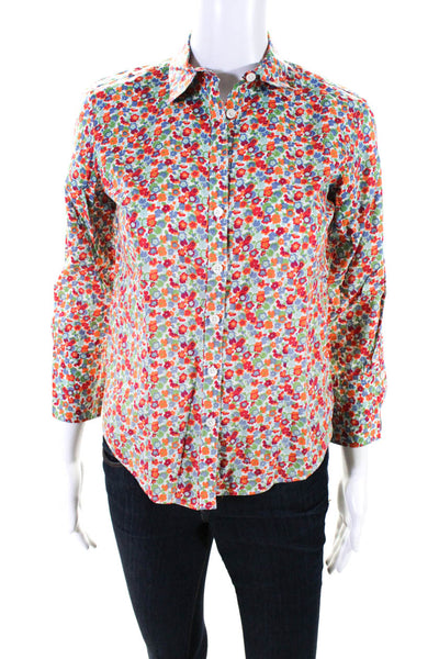 Brooks Brothers Women's Collar Long Sleeves Button Up Floral Shirt Size 0