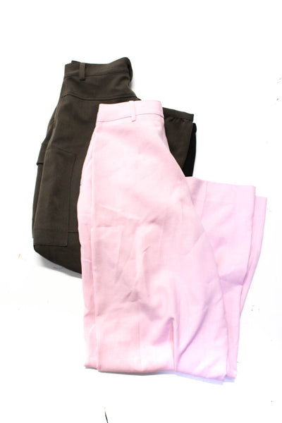 Zara Kimberly Taylor Womens Pleated Straight Leg Dress Pants Pink Size S M Lot 2