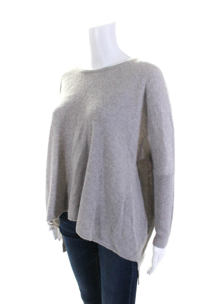 Subtle Luxury Womens Oversized Round Neck Cashmere Sweater Gray Size XS/S