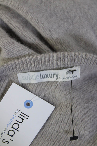 Subtle Luxury Womens Oversized Round Neck Cashmere Sweater Gray Size XS/S