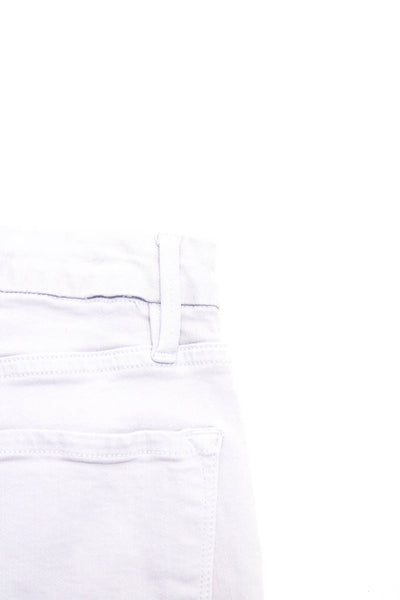Frame Womens Cotton Buttoned Le Crop Mini Bootcut Pants Lilac Size EUR27