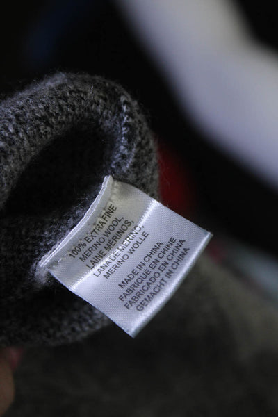 Minnie Rose Womens Crew Neck Cropped Illusion Sweatshirt Gray Wool Size Medium