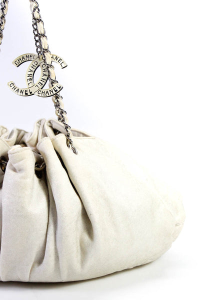 Chanel Womens Chain Link Logo Strap Melrose Cabas Satchel Shoulder Handbag Off W