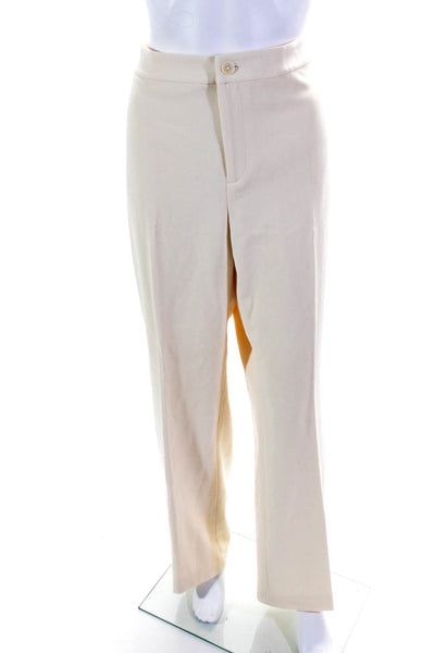 Lauren Ralph Lauren Women's Flat Front Straight Leg Dress Pant Beige Size 16