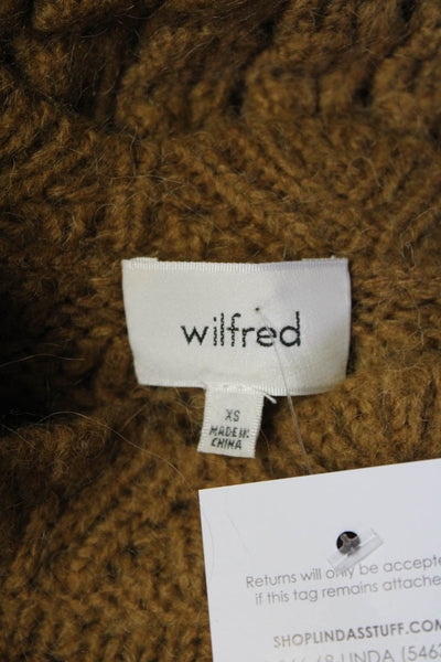 Wilfred Womens Crew Neck Chunky Cable Knit Sweater Brown Size Extra Small