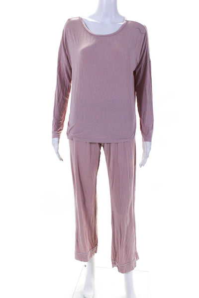 Ugg Womens Long Sleeve Pajama Shirt Pants Set Pink Size Extra Small