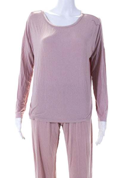 Ugg Womens Long Sleeve Pajama Shirt Pants Set Pink Size Extra Small