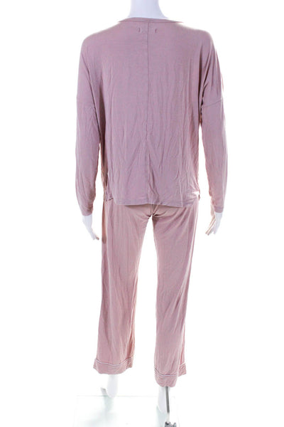 Ugg Womens Long Sleeve Pajama Shirt Pants Set Pink Size Extra Small