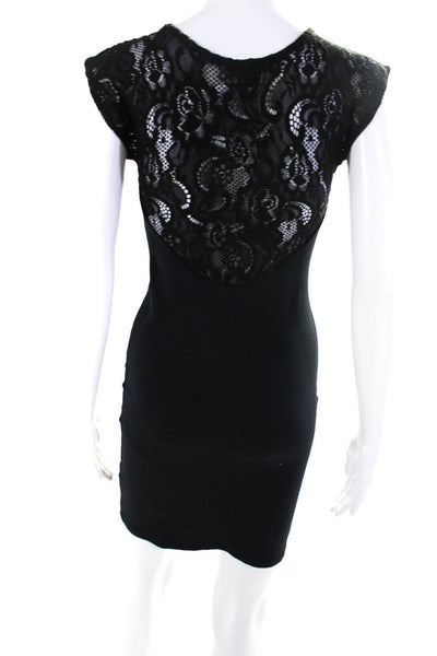 David Lerner Womens Floral Lace Patchwork Sleeveless Midi Dress Black Size M