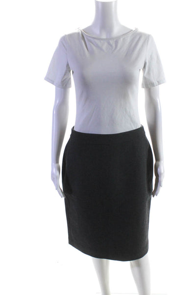 Viktor And Rolf J Crew Womens Knit Blouse Pencil Skirt Black Gray Size S M lot 2