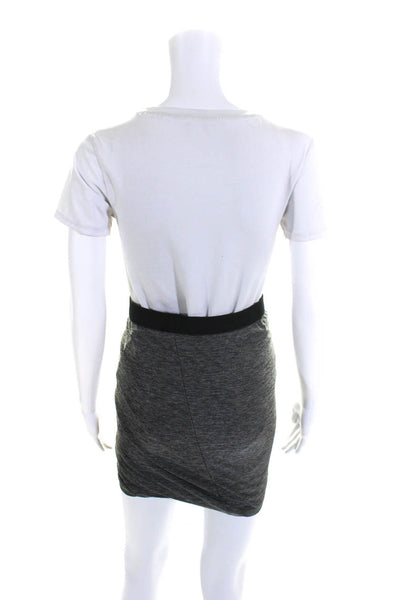 Alexander Wang Women's Elastic Waist Bubble Hem Knee Length Skirt Gray Size S
