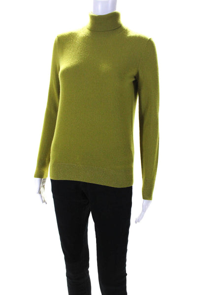 Lafayette 148 New York Womens Cashmere Turtleneck Sweater Green Size Extra Small