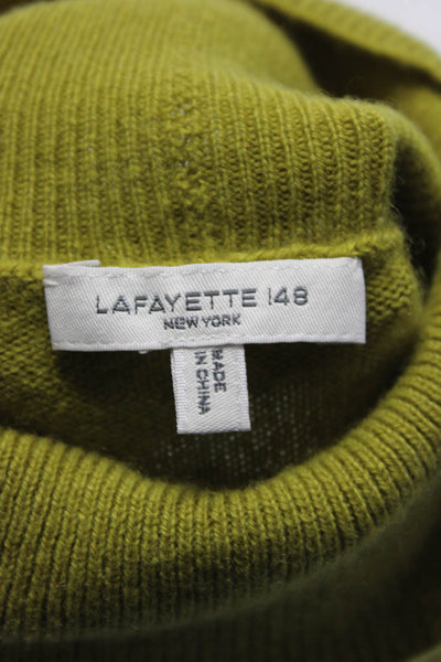 Lafayette 148 New York Womens Cashmere Turtleneck Sweater Green Size Extra Small