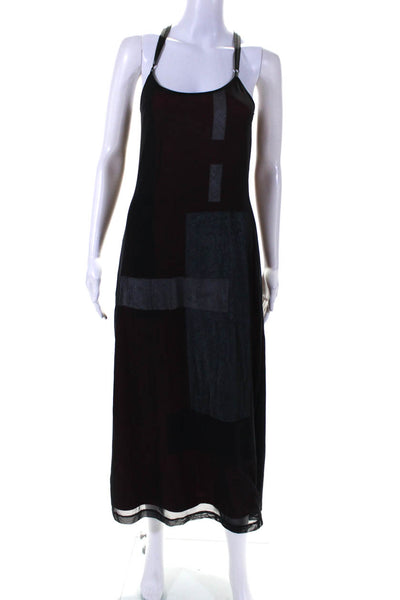 Sue Wong Womens Button Front Open Knit Kimono Dress Set Black Red Size Small