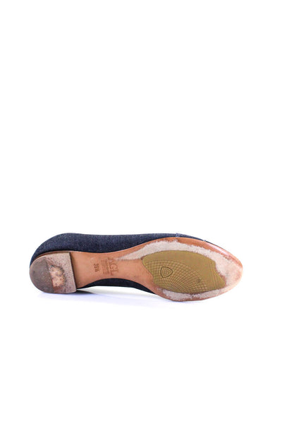 AGL Attilio Giusti Leombruni Womens Cap Toe Denim Ballet Flats Loafers Blue 39.5