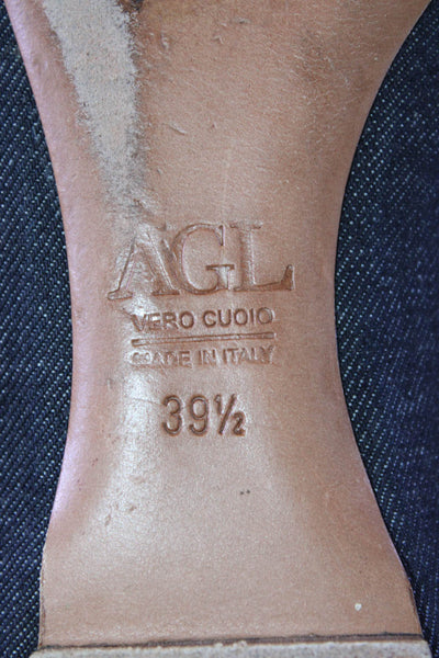 AGL Attilio Giusti Leombruni Womens Cap Toe Denim Ballet Flats Loafers Blue 39.5