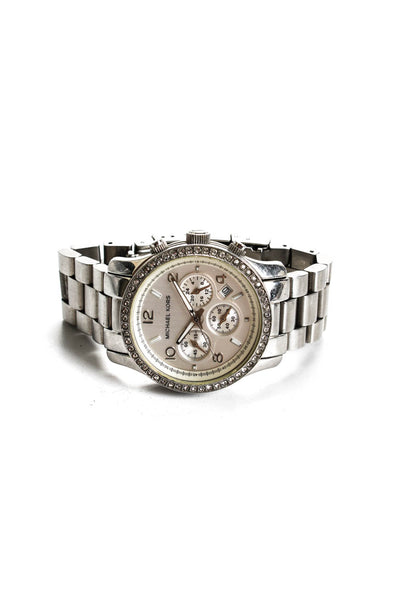Michael Kors Womens Stainless Steel Chronograph Watch Silver