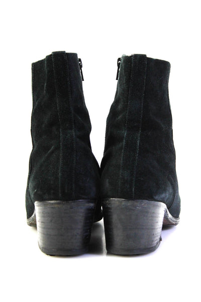 Jean-Michel Cazabat Womens Black Suede Cap Toe Ankle Boots Shoes Size 10