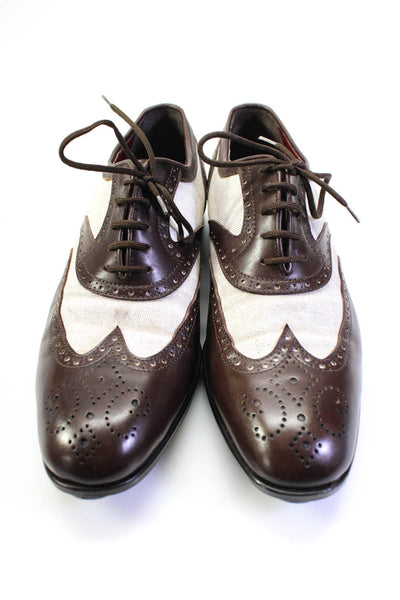 Jean-Michel Cazabat Mens Brown White Brogue Wingtip Oxford Shoes Size 11.5