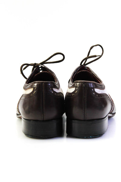 Jean-Michel Cazabat Mens Brown White Brogue Wingtip Oxford Shoes Size 11.5