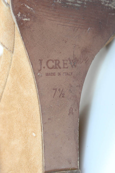 J Crew Womens Wedge Heel Strappy Sandals Brown Suede Size 7.5