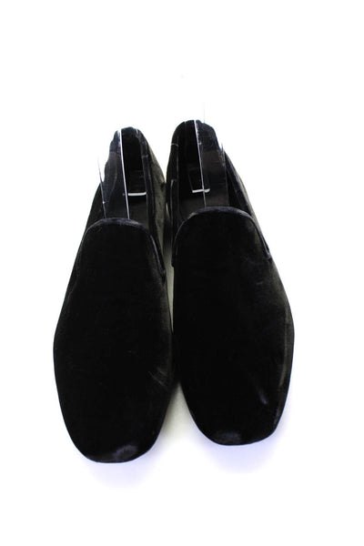 Vince Women's Velour Slip On Loafer Flats Black Size 7.5