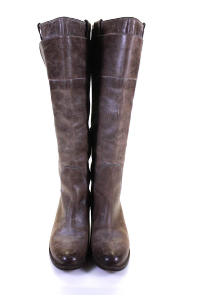 Frye Women's Leather Block Heel Knee High Boots Brown Size 7.5